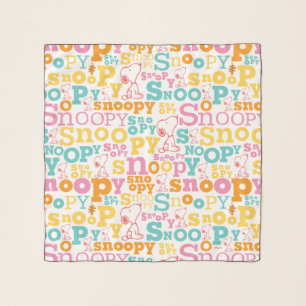Snoopy Pastel Text Pattern Scarf