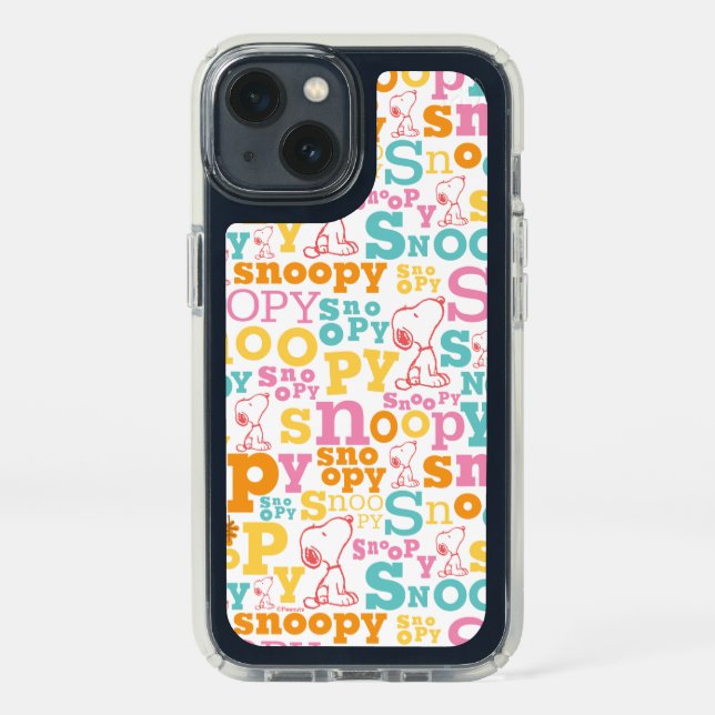 Snoopy Pastel Text Pattern Speck iPhone 13 Case (Front)