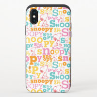 Snoopy Pastel Text Pattern iPhone X Slider Case