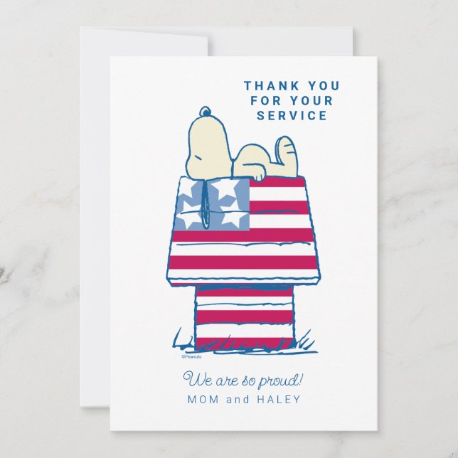 Snoopy Patriotic | Thank You Holiday Card (Front)