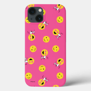 Snoopy Pink Neon Static Emoji Pattern iPhone 13 Case