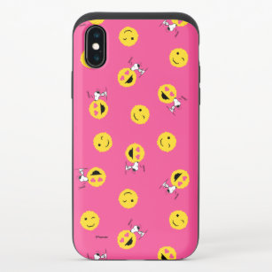 Snoopy Pink Neon Static Emoji Pattern iPhone X Slider Case