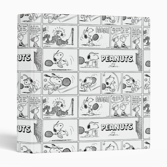 Snoopy Plays Tennis 3 Ring Binder (Front/Spine)