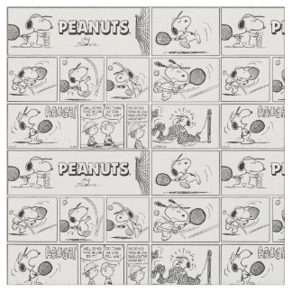 Snoopy Plays Tennis Fabric