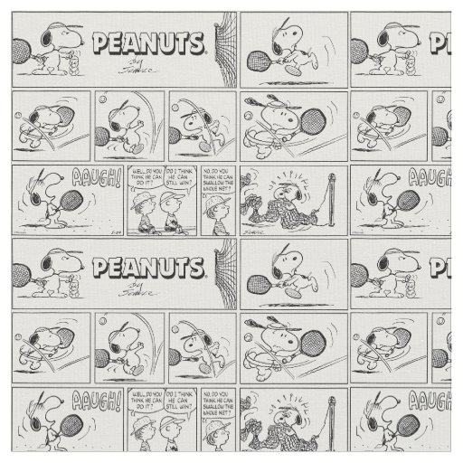 Snoopy Plays Tennis Fabric