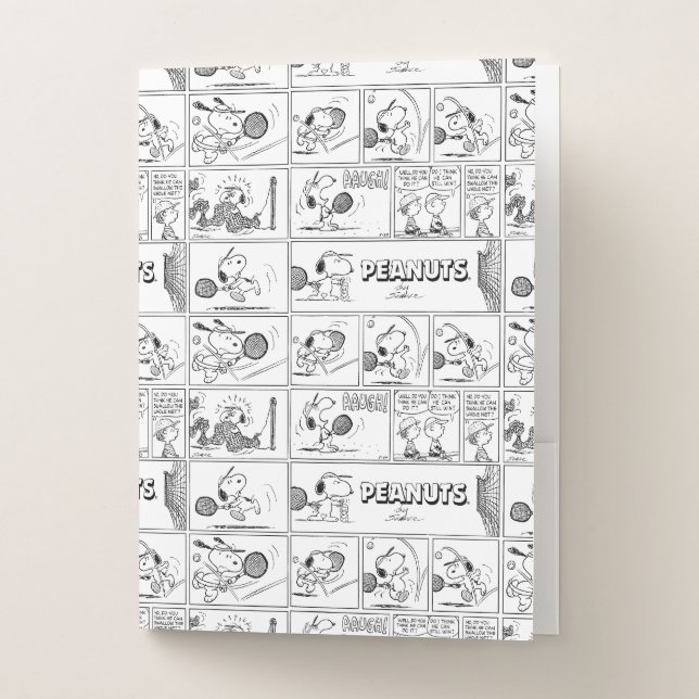 Snoopy Plays Tennis Pocket Folder (Front)