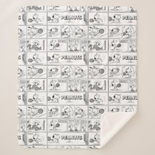 Snoopy Plays Tennis Sherpa Blanket