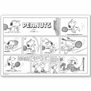 Snoopy Plays Tennis Sticker