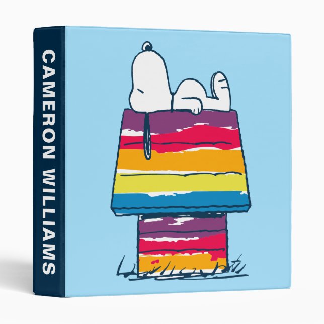 Snoopy | Rainbow Dog House 3 Ring Binder (Front/Spine)