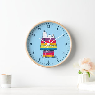 Snoopy Rainbow Dog House Clock