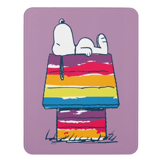 Snoopy | Rainbow Dog House Door Sign (Contemporary Vert)