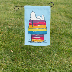 Snoopy Rainbow Dog House Garden Flag