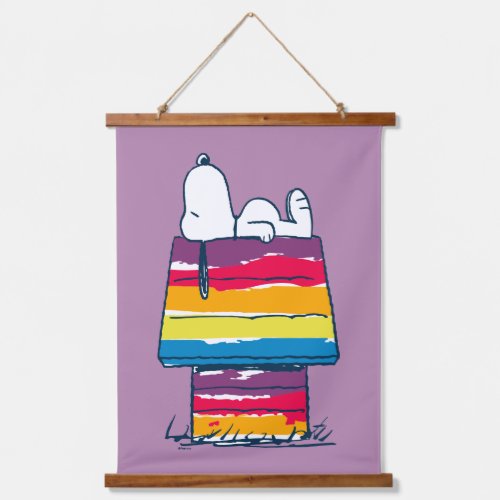 Snoopy  Rainbow Dog House Hanging Tapestry