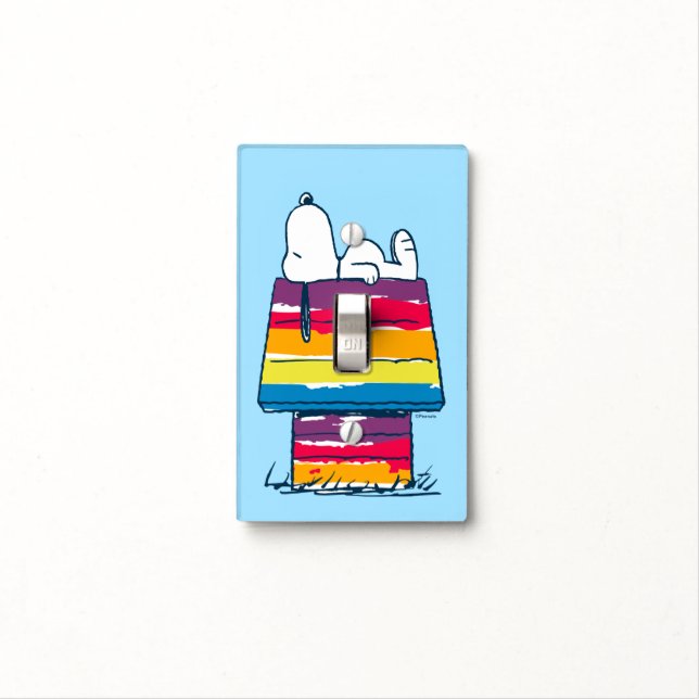 Snoopy | Rainbow Dog House Light Switch Cover (In Situ)