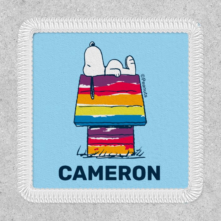 Snoopy Rainbow Dog House Patch Zazzle Com