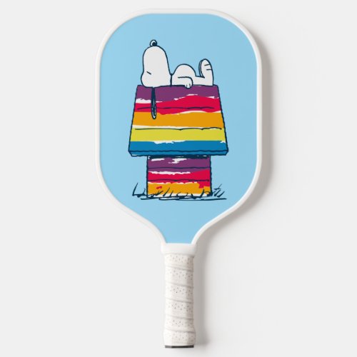 Snoopy  Rainbow Dog House Pickleball Paddle