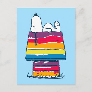 Snoopy Rainbow Dog House Postcard