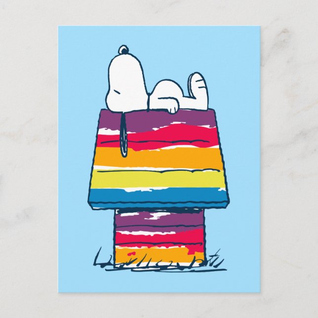 Snoopy | Rainbow Dog House Postcard (Front)