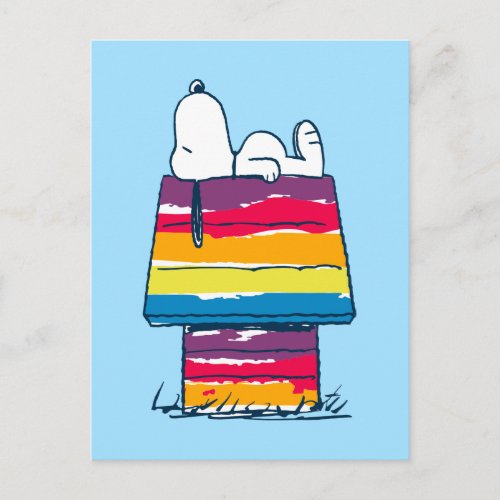 Snoopy  Rainbow Dog House Postcard
