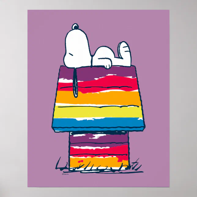 Snoopy | Rainbow Dog House Poster | Zazzle
