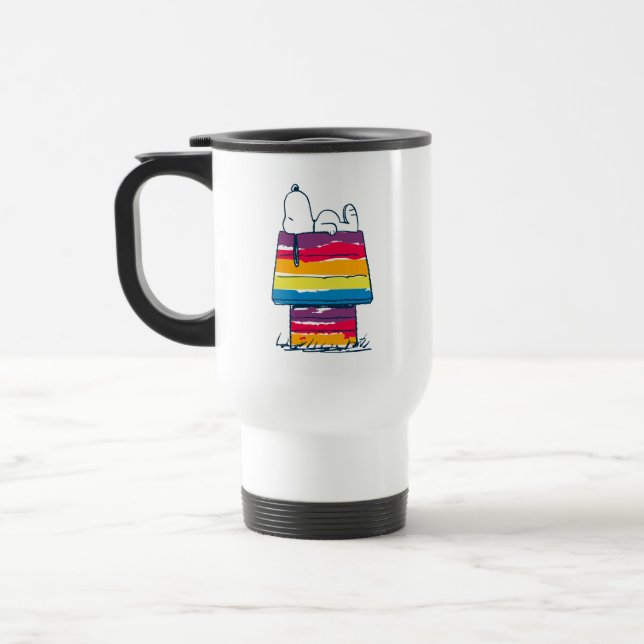 Snoopy | Rainbow Dog House Travel Mug (Left)