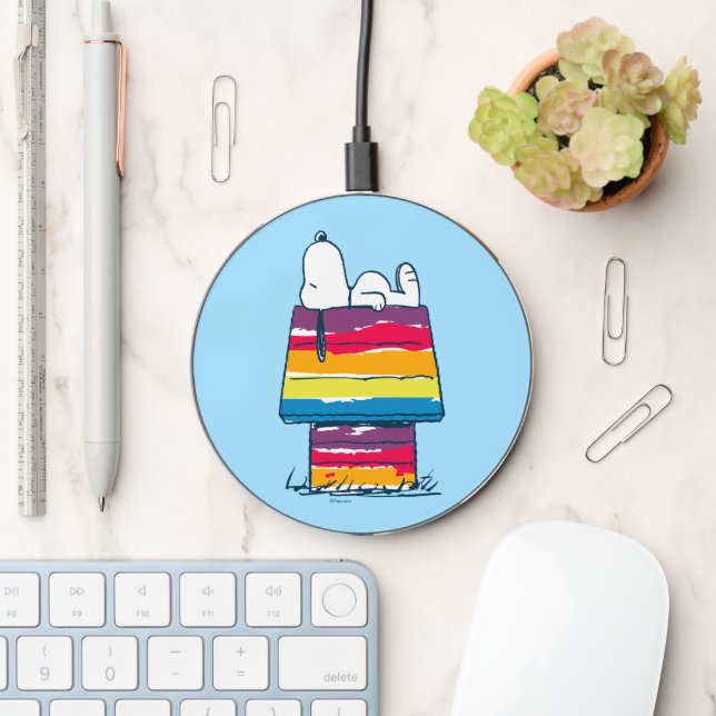 Snoopy | Rainbow Dog House Wireless Charger (Desk)