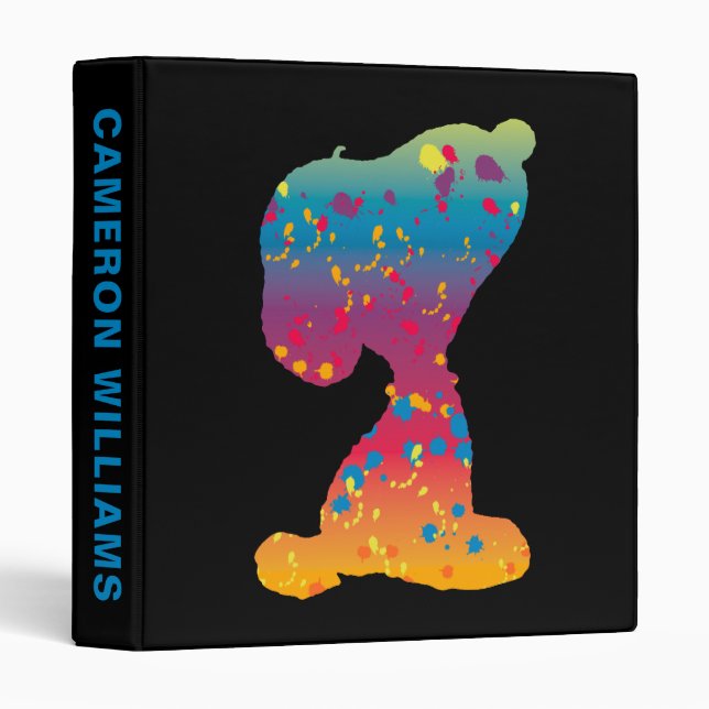 Snoopy Rainbow Graffiti Silhouette 3 Ring Binder (Front/Spine)