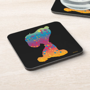 Snoopy Rainbow Graffiti Silhouette Beverage Coaster
