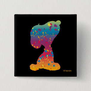 Snoopy Rainbow Graffiti Silhouette Button