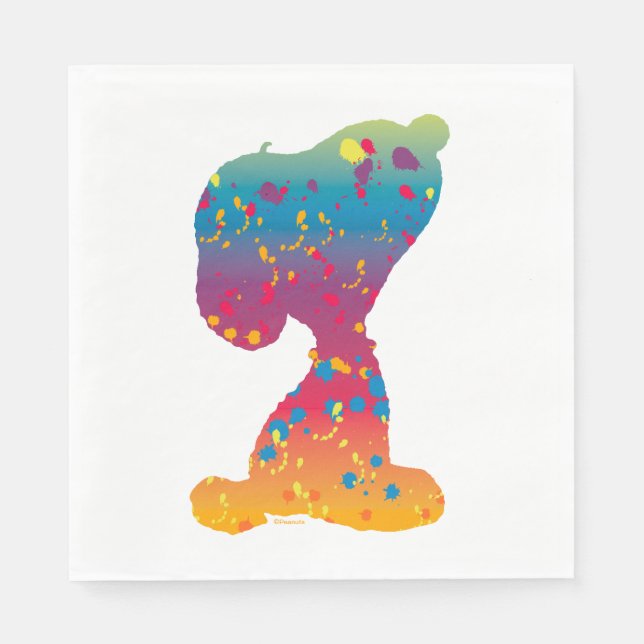 Snoopy Rainbow Graffiti Silhouette Napkins (Front)