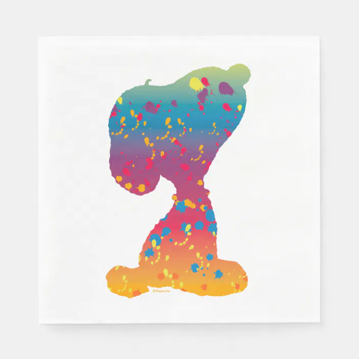 Snoopy Rainbow Graffiti Silhouette Napkins Zazzle Com