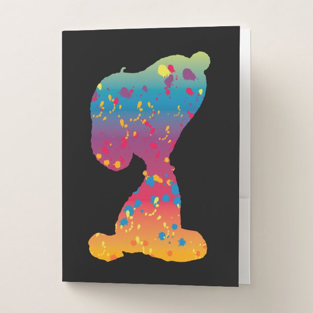 Snoopy Rainbow Graffiti Silhouette Pocket Folder (Front)