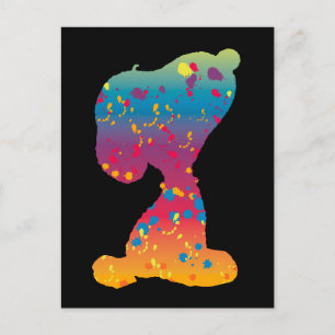 Snoopy Rainbow Graffiti Silhouette Postcard