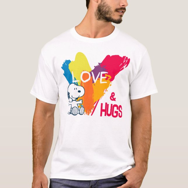 Snoopy | Rainbow Love Heart T-Shirt (Front)