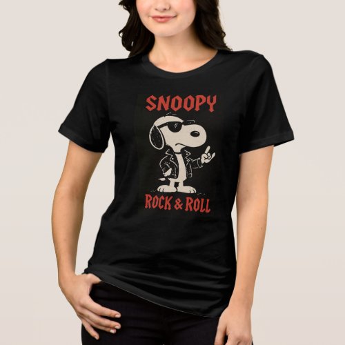 Snoopy Rock and Roll T-Shirt | Cool Beagle  Tri-Blend Shirt