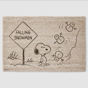 Snoopy’s Falling Snowmen Fiber Doormat