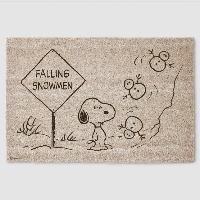 Snoopy’s Falling Snowmen Fiber Doormat (Front)