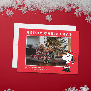 Snoopy Santa Christmas Family Photo Holiday Card