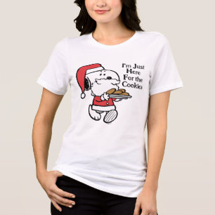 Snoopy Santa I'm Just Here for the Cookies Tri-Blend Shirt