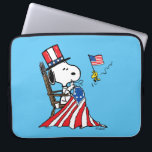Snoopy Sewing 4th of July Flag Laptop Sleeve<br><div class="desc">Peanuts 4th of July | Check out Woodstock and Snoopy sewing the stars onto an American flag for Independence Day!</div>