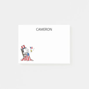 Snoopy Sewing 4th of July Flag Post-it Notes