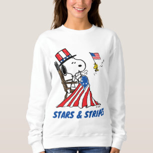 Snoopy Sewing 4th of July Flag Sweatshirt