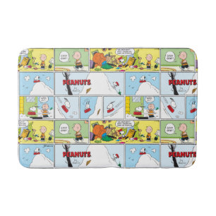 Snoopy Sled Riding Food Dish Bath Mat