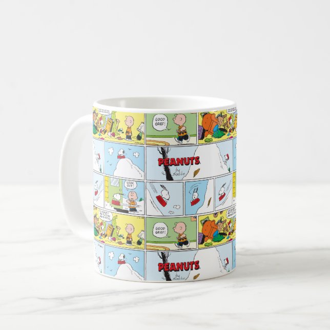 Snoopy Sled Riding Food Dish Coffee Mug (Front Left)