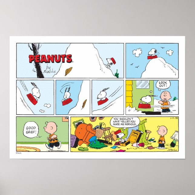 Snoopy Sled Riding Food Dish Poster (Front)