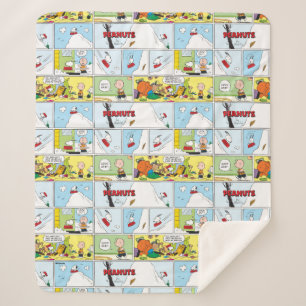 Snoopy Sled Riding Food Dish Sherpa Blanket