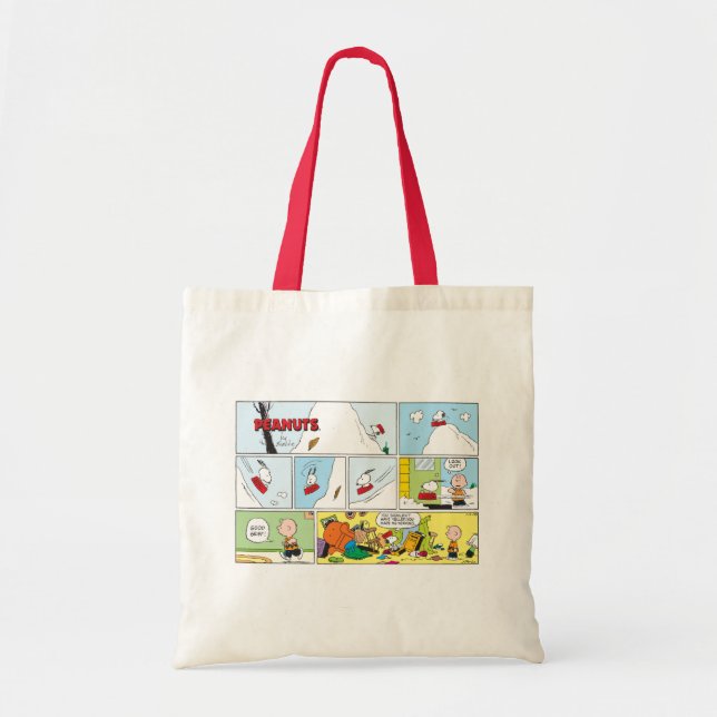 Snoopy Sled Riding Food Dish Tote Bag (Front)