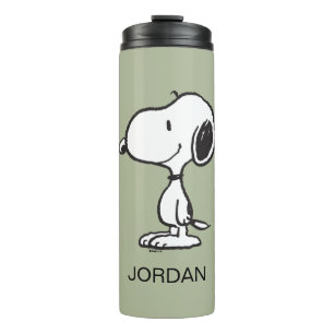 Snoopy Smile Giggle Laugh   Add Your Name Thermal Tumbler
