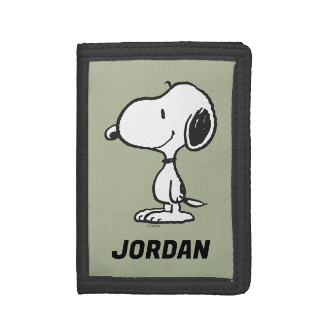 Snoopy Smile Giggle Laugh | Add Your Name Trifold Wallet (Front Vertical)