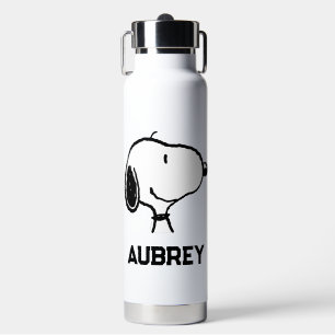 Snoopy Smile Giggle Laugh   Add Your Name Water Bottle